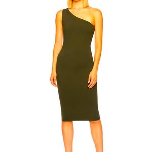 Susana Monaco One Arm Bodycon (NWT Midi Dress in Hunter Green Sz XS